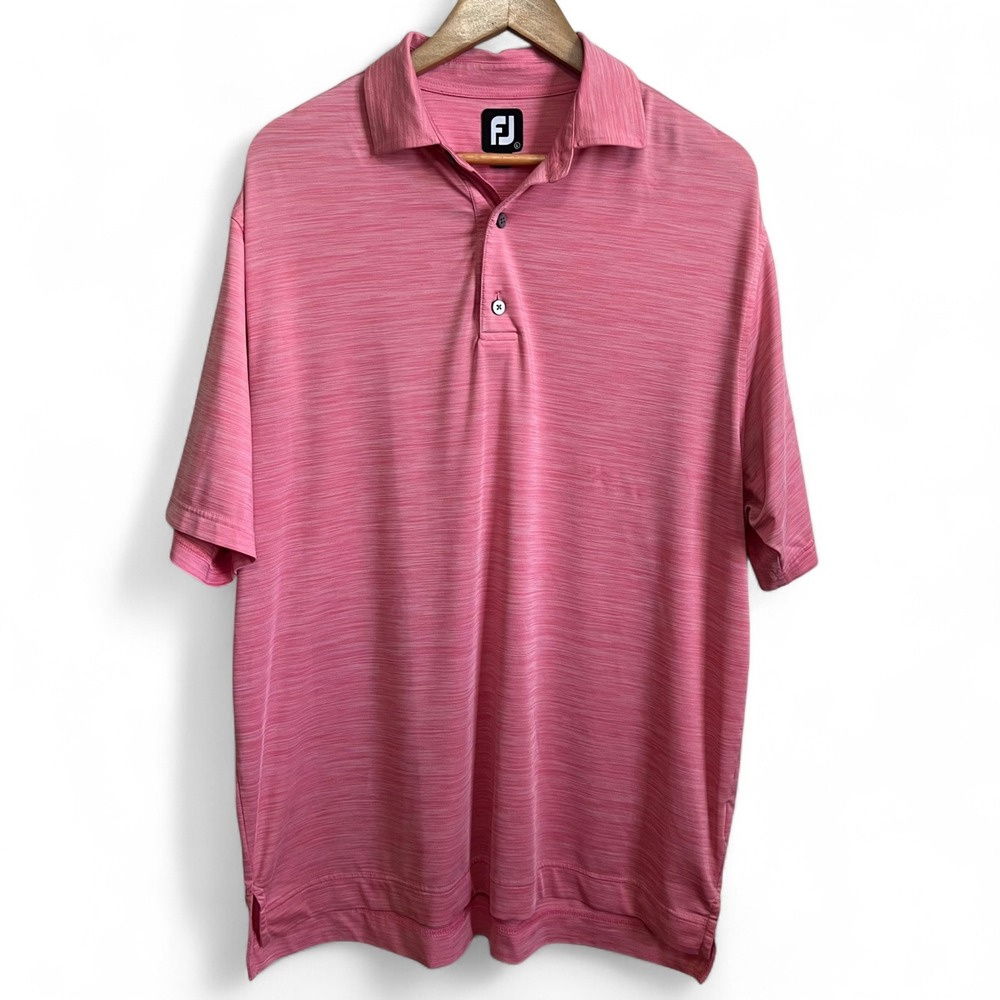 FootJoy Men's Pink Heather Golf Polo Shirt Size‎ L | Stretch Performance